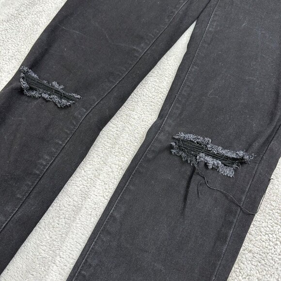 Blanqi Women's Tummy Support Distressed Fray Hem Maternity Jeans Size 2 Black - Picture 6 of 10